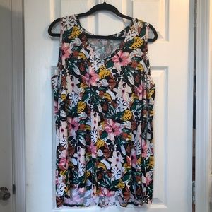 Tropical print swing tank. GUC, size 18/20